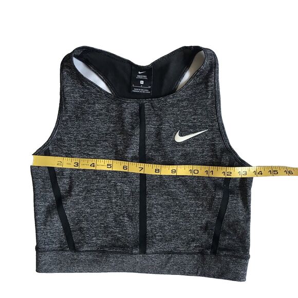 NIKE PRO HYPERCOOL TANK TOP DRI FIT CROPPED GREY BLACK MESH 889627-011 S EUC! - Picture 9 of 10